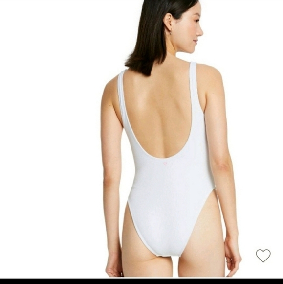 NEW Stoney Clover Lane x Target White Ribbed Henley One Piece Swimsuit - Picture 2 of 6